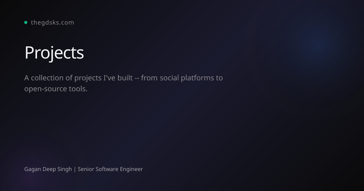 Projects | Gagan Deep Singh