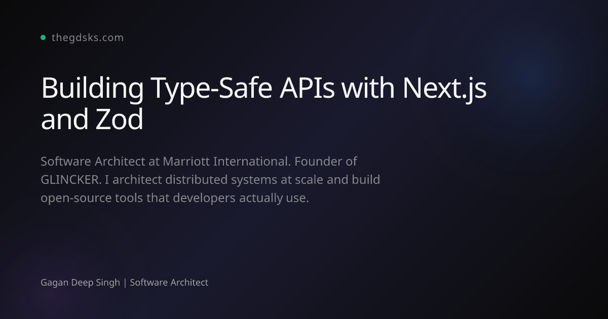 Building Type-Safe APIs with Next.js and Zod | Gagan Deep Singh